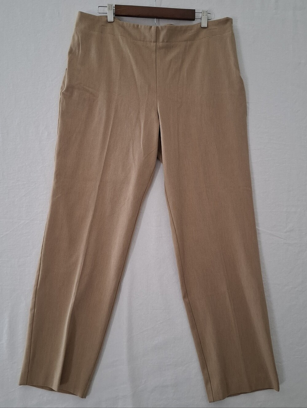 Talbots Classic Side Zip Pants Trousers Size 16 Camel Tan Straight Leg